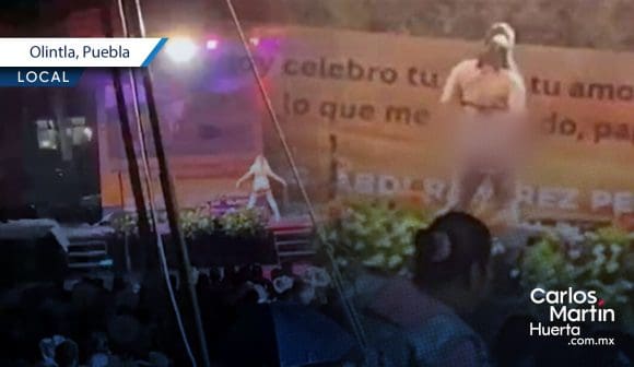 Alcalde de Olintla celebra el Día del Padre con show de strippers en la plaza pública