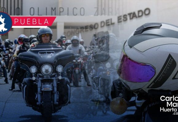 Congreso de Puebla defiende “Ley Casco” ante protestas con presencia de grupos de CDMX