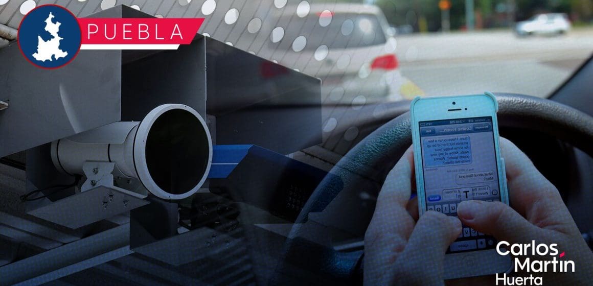 Cámaras de fotomultas en Puebla captarán si vas en el celular o si no traes cinturón de seguridad