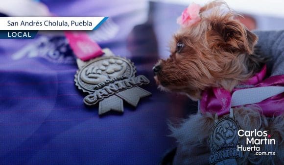 Presentan medalla y playera oficial de la 1ª Carrera Canina en San Andrés Cholula