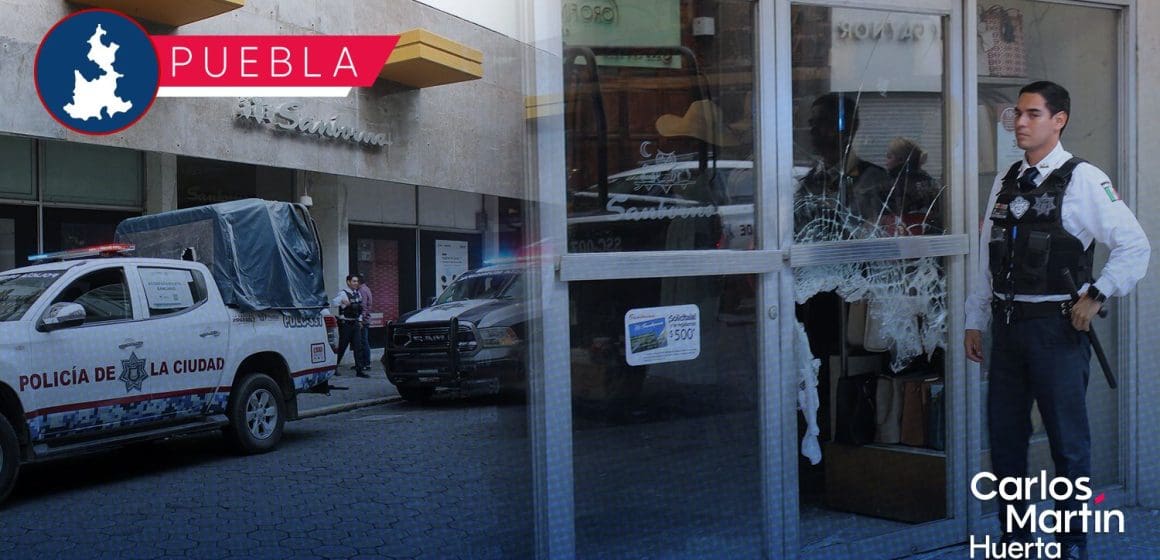 Dan nuevo “cristalazo” al Sanborns del Centro Histórico de Puebla