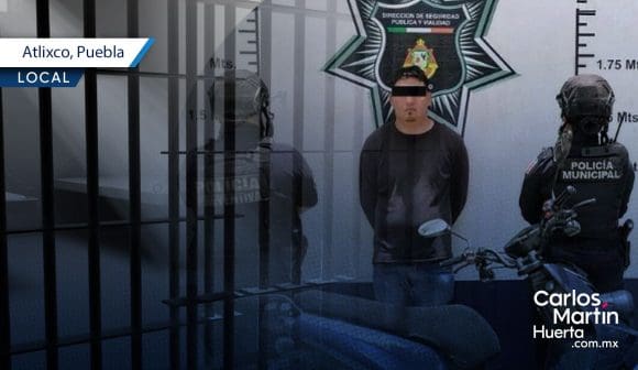Detienen a hombre con motoneta robada en Atlixco