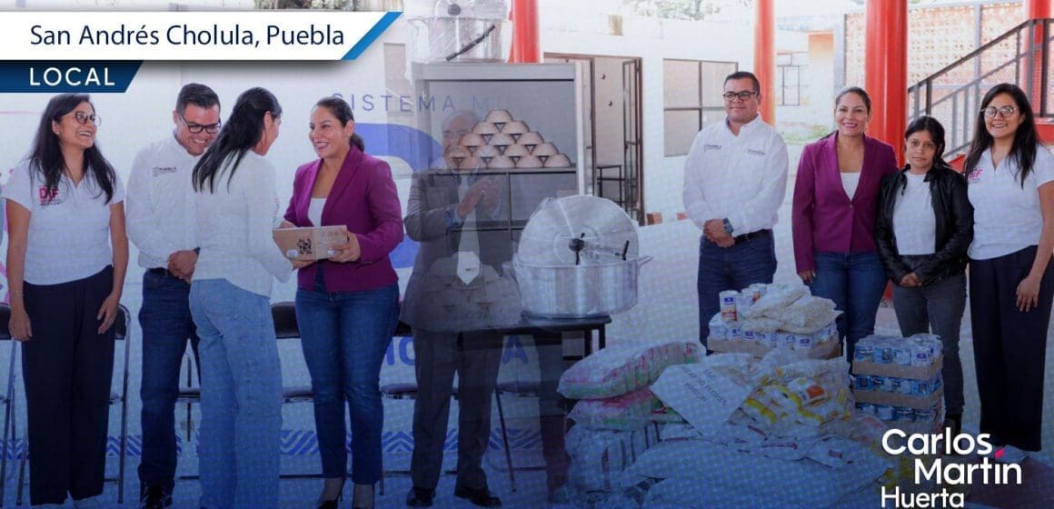 Más de 4 mil estudiantes de San Andrés Cholula reciben dotaciones alimentarias