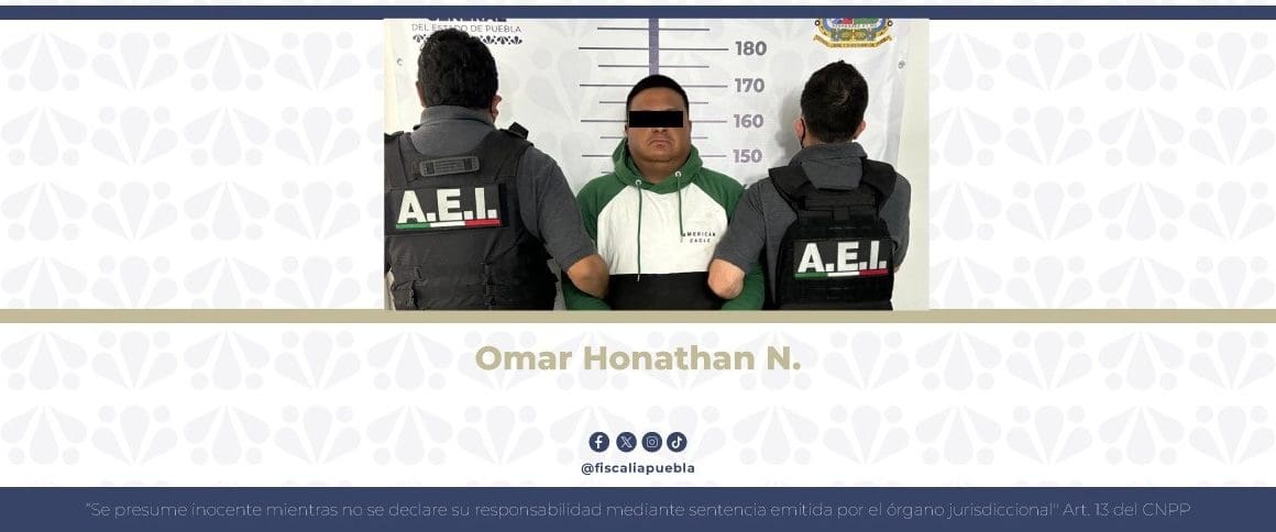 Detención de Omar Honathan N., Alias “El Negro”, en Puebla por homicidio calificado