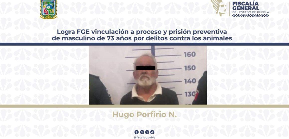 Fiscalía de Puebla vincula a proceso a Individuo por maltrato animal