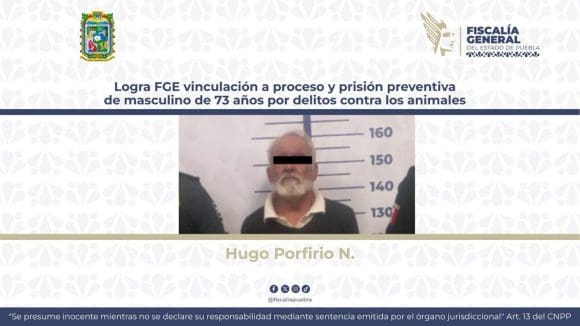 Fiscalía de Puebla vincula a proceso a Individuo por maltrato animal
