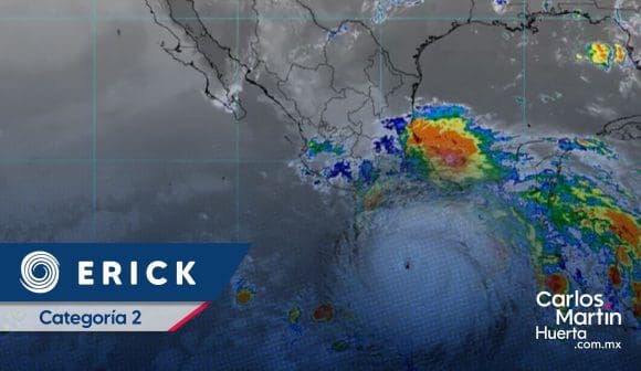 Huracán Erick se intensifica a categoría 2