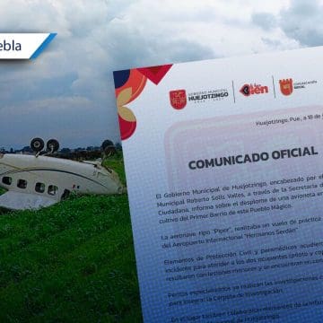 Investigan causa del accidente de avioneta en Huejotzingo; esto se sabe