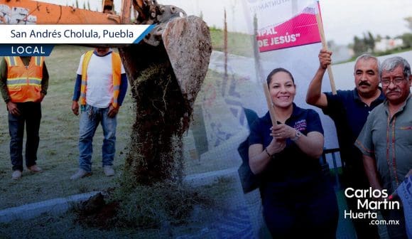 Lupita Cuautle inicia obras en el panteón municipal de Santa María Tonantzintla