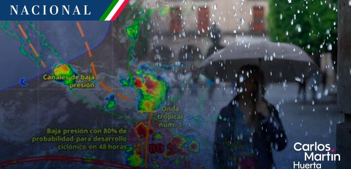 Onda tropical número 3 y zona de baja presión originarán lluvias  