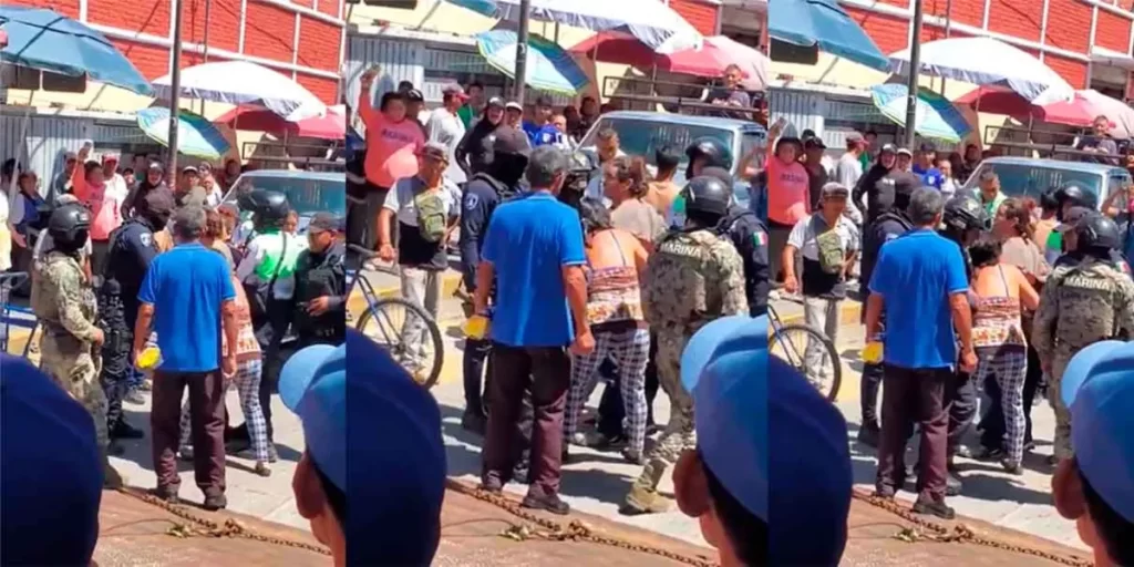 Operativo vial en Izúcar desata enfrentamiento entre policías y comerciantes