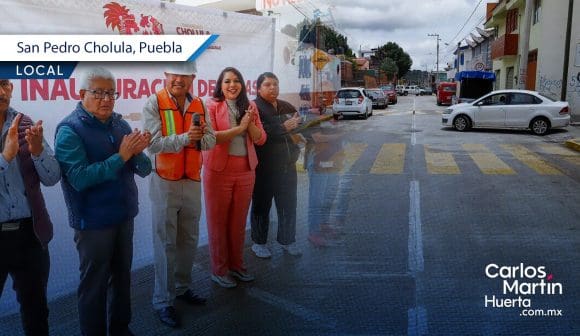 Impulsan movilidad en San Pedro Cholula con pavimentación en San Cristóbal Tepontla