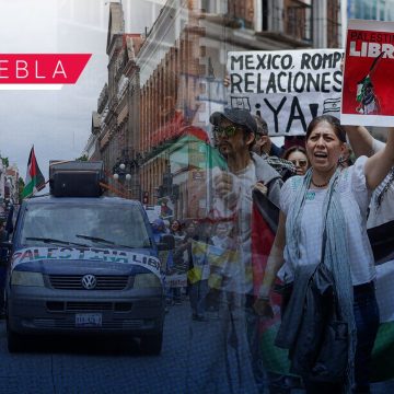 Poblanos se unen a marchas pro Palestina; exigen a México romper relaciones con Israel