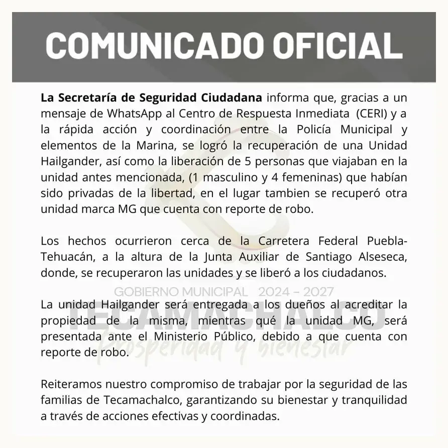 Rescatan a 5 personas secuestradas y aseguran vehículos en Tecamachalco 2 Rescatan a 5 personas secuestradas y aseguran vehiculos en Tecamachalco 3