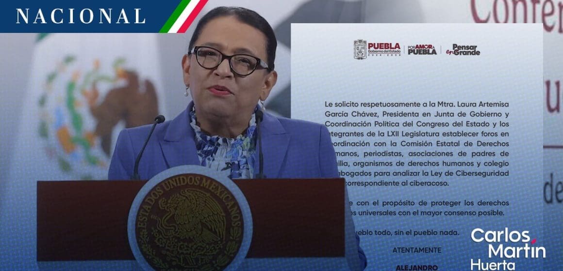 Rosa Icela Rodríguez pide analizar Ley de Ciberasedio en Puebla