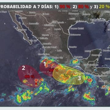 SMN mantiene tres zonas en vigilancia que pueden desarrollar ciclones tropicales