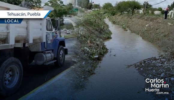 Se desborda el dren de Valsequillo y afecta a colonias de Tehuacán