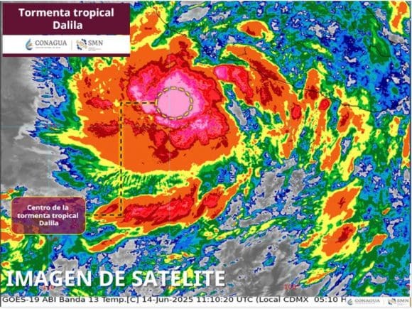 Tormenta tropical Dalila se localiza al sur de Michoacán y Colima