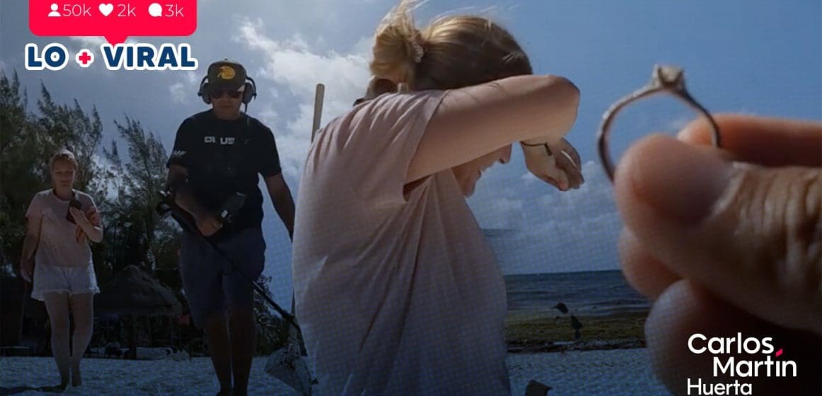 Turista inglesa recupera anillo perdido gracias a un mexicano y su detector de metales