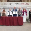 Gobierno de Puebla e INAH firman convenio para agilizar trámites en el Centro Histórico