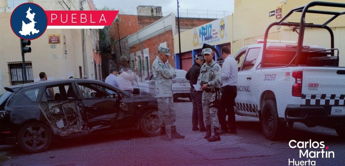Patrulla de la Guardia Nacional choca tras pasarse el alto en Puebla