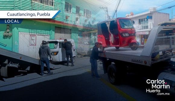 Aseguran mototaxis irregulares tras operativos en Cuautlancingo