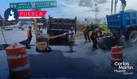 Campaña de Bacheo en Puebla: Más de 87 mil baches reparados en 2025
