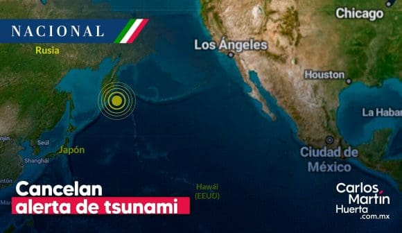 Cancelan alerta de tsunami para el Pacífico mexicano tras terremoto en Rusia