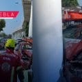 Choque contra pilar de ciclovía en Bulevar Hermanos Serdán deja un lesionado grave