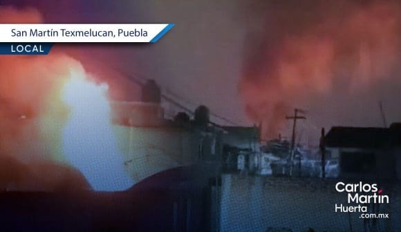 Controlan incendio en vivienda de Moyotzingo; investigan posible polvorín