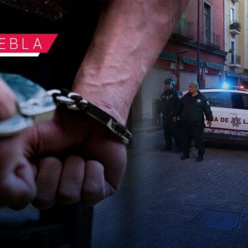 Detienen a falso policía auxiliar durante operativo en el Centro Histórico de Puebla