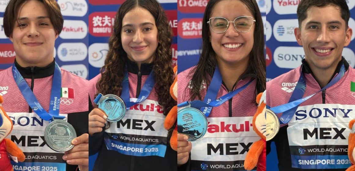 Plata para México, equipo mixto de clavados brilla en Singapur 2025