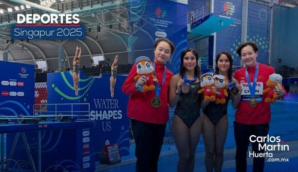 Gemelas Lía y Mía Cueva conquistan bronce en Singapur