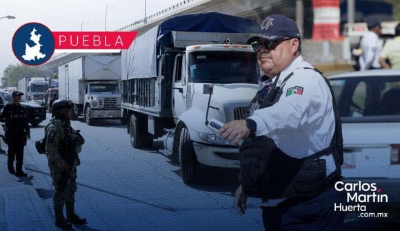 Realizan operativo para combatir el robo de vehículos y transporte de carga en Puebla