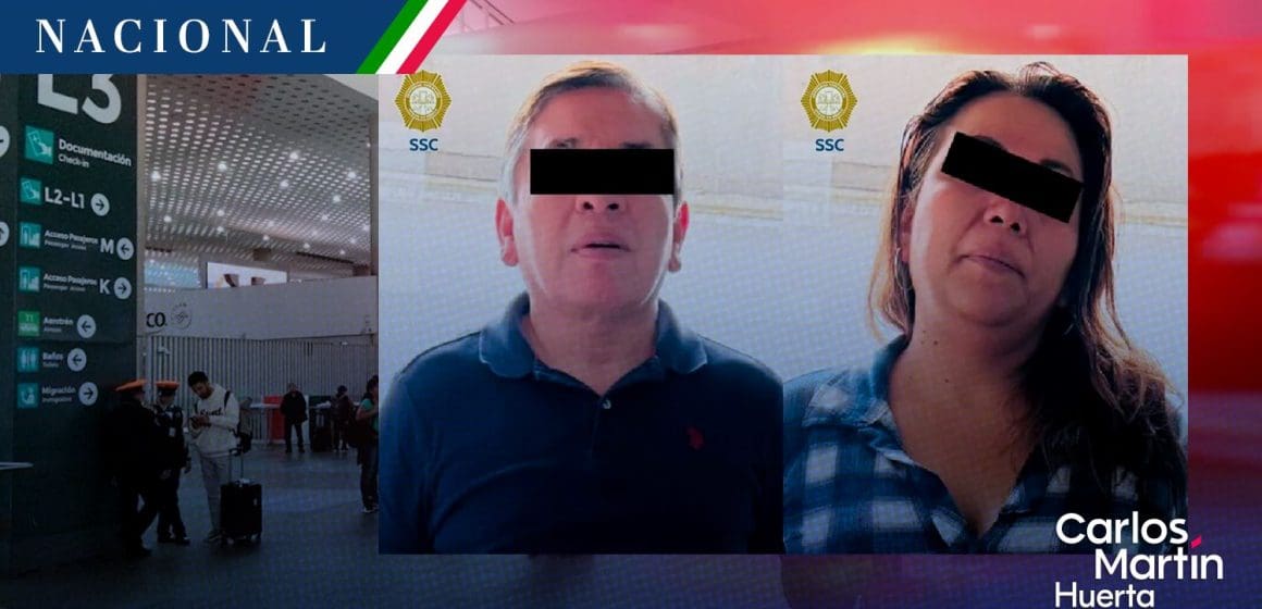 Pareja es detenida por robo a usuarios del AICM y zonas residenciales