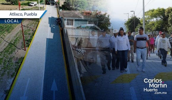 Pavimentación en San Miguel Ayala beneficia a habitantes de Atlixco