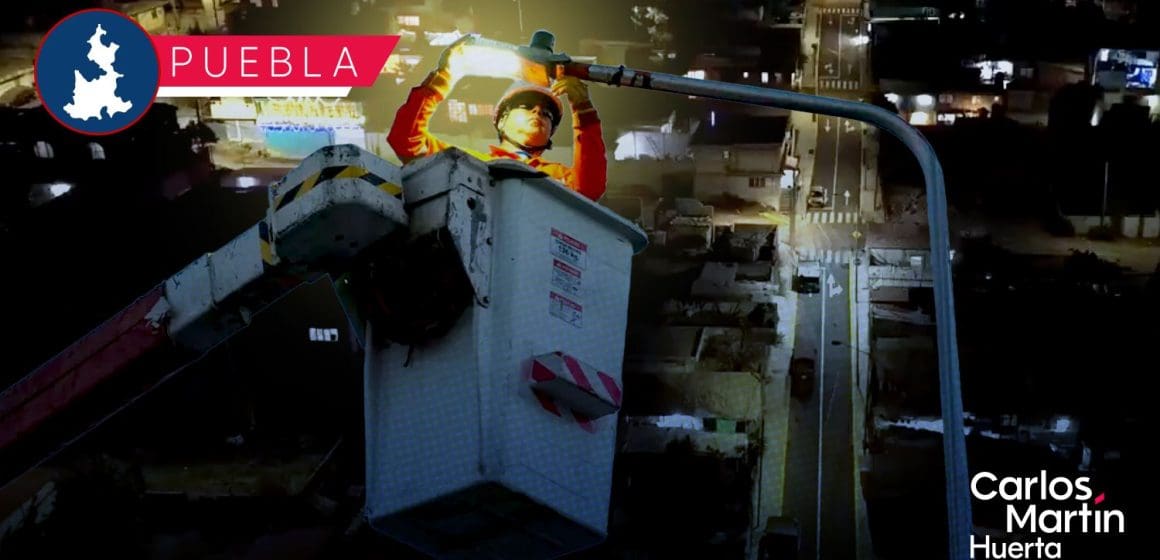 Puebla Brilla: Avanza modernización de alumbrado LED en juntas auxiliares
