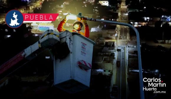 Puebla Brilla: Avanza modernización de alumbrado LED en juntas auxiliares