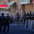 Realizan fuerte operativo en el Centro Histórico de Puebla para retirar a los ambulantes