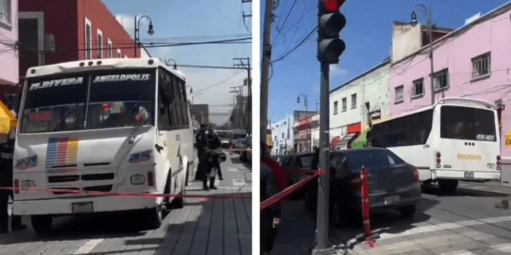 Ruta azteca atropella a abuelito en el Centro Histórico de Puebla