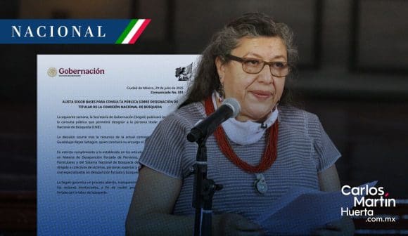Renuncia Teresa Reyes Sahagún como titular de la Comisión Nacional de Búsqueda