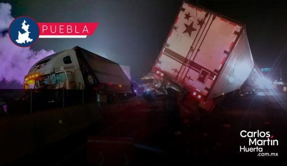 Tráiler protagoniza accidente en la autopista México-Puebla; genera caos vial