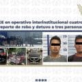 Recupera la FGE en operativo interinstitucional cuatro unidades con reporte de robo y detuvo a tres personas