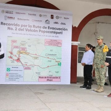 Coordinación y prevención: Supervisan rutas de evacuación del volcán Popocatépetl en Puebla