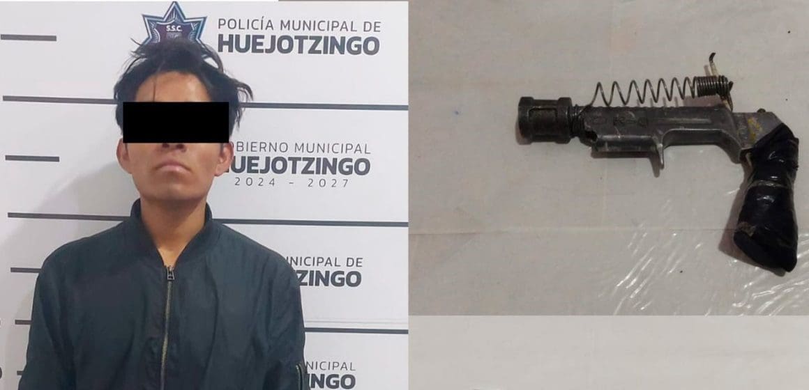 Detienen a dos sujetos con armas hechizas en Huejotzingo