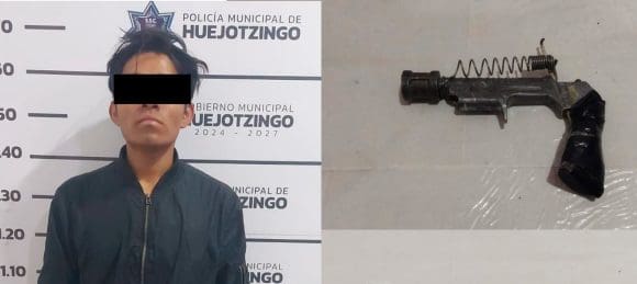 Detienen a dos sujetos con armas hechizas en Huejotzingo