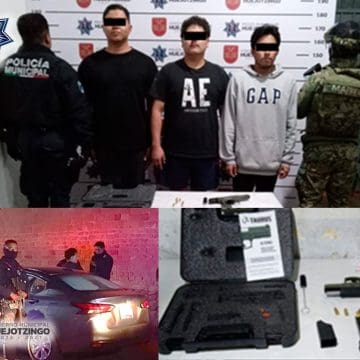  Operativos policiales en Huejotzingo aseguran armas y drogas; detienen a 5 adultos y 1 menor