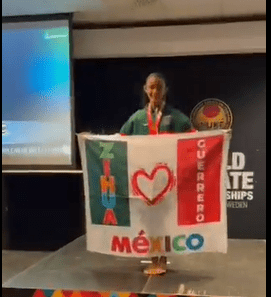 Harumi Sánchez, niña guerrerense de 12 años, gana oro para México en Mundial de Karate Do en Suecia