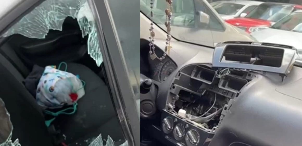 ¡Indignante! Dan cristalazo y roban estéreo en estacionamiento de Parque Puebla
