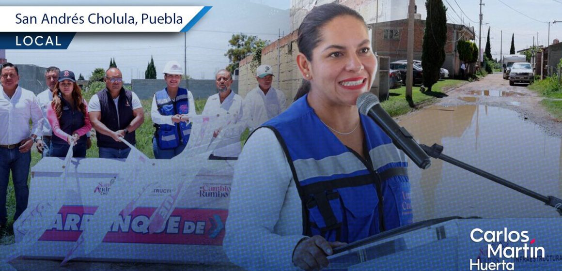 Arranca Lupita Cuautle obra de adoquinamiento en San Rafael Comac para fortalecer la infraestructura urbana